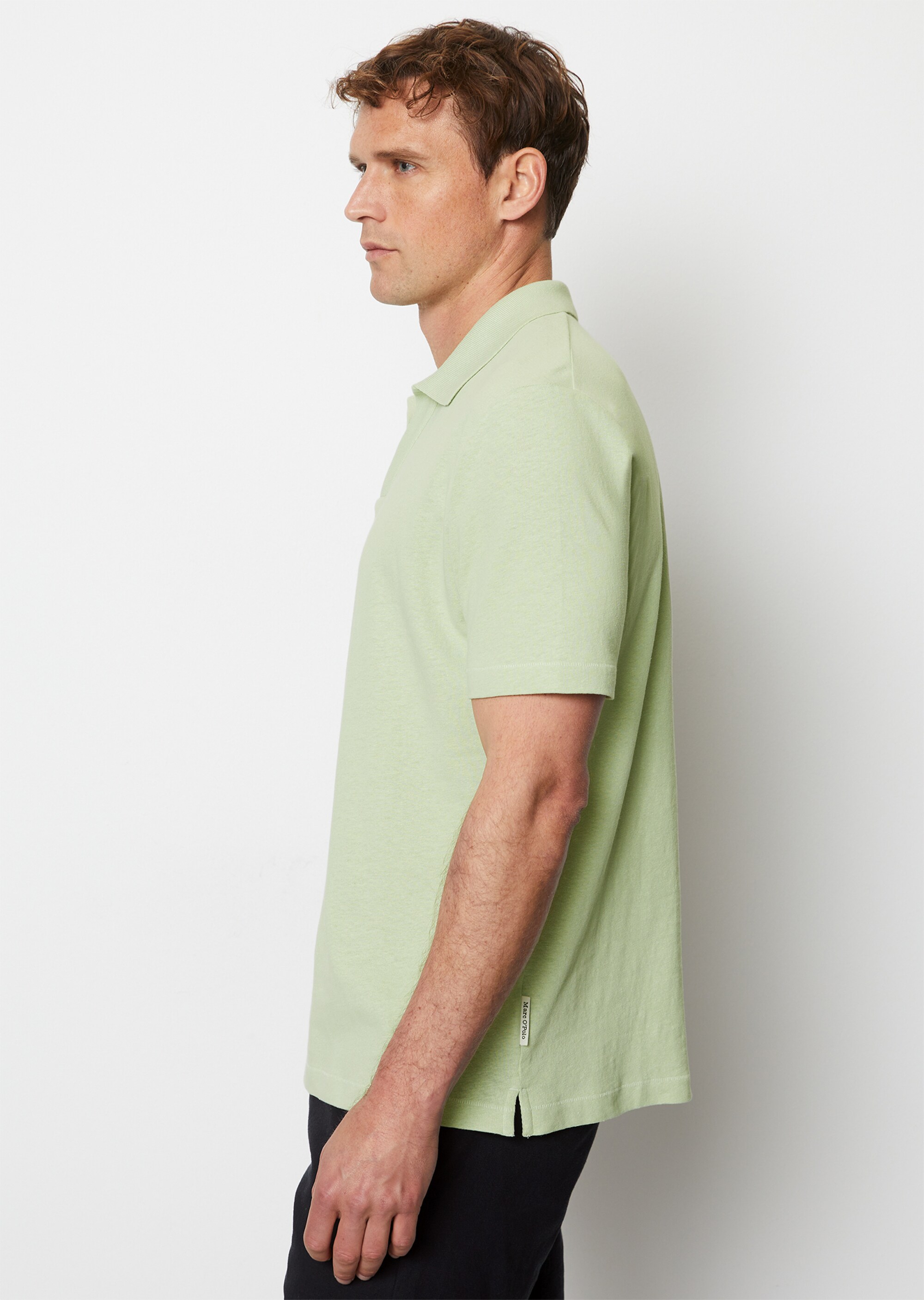 Poloshirt Jersey regular aus Bio-Baumwolle und Leinen