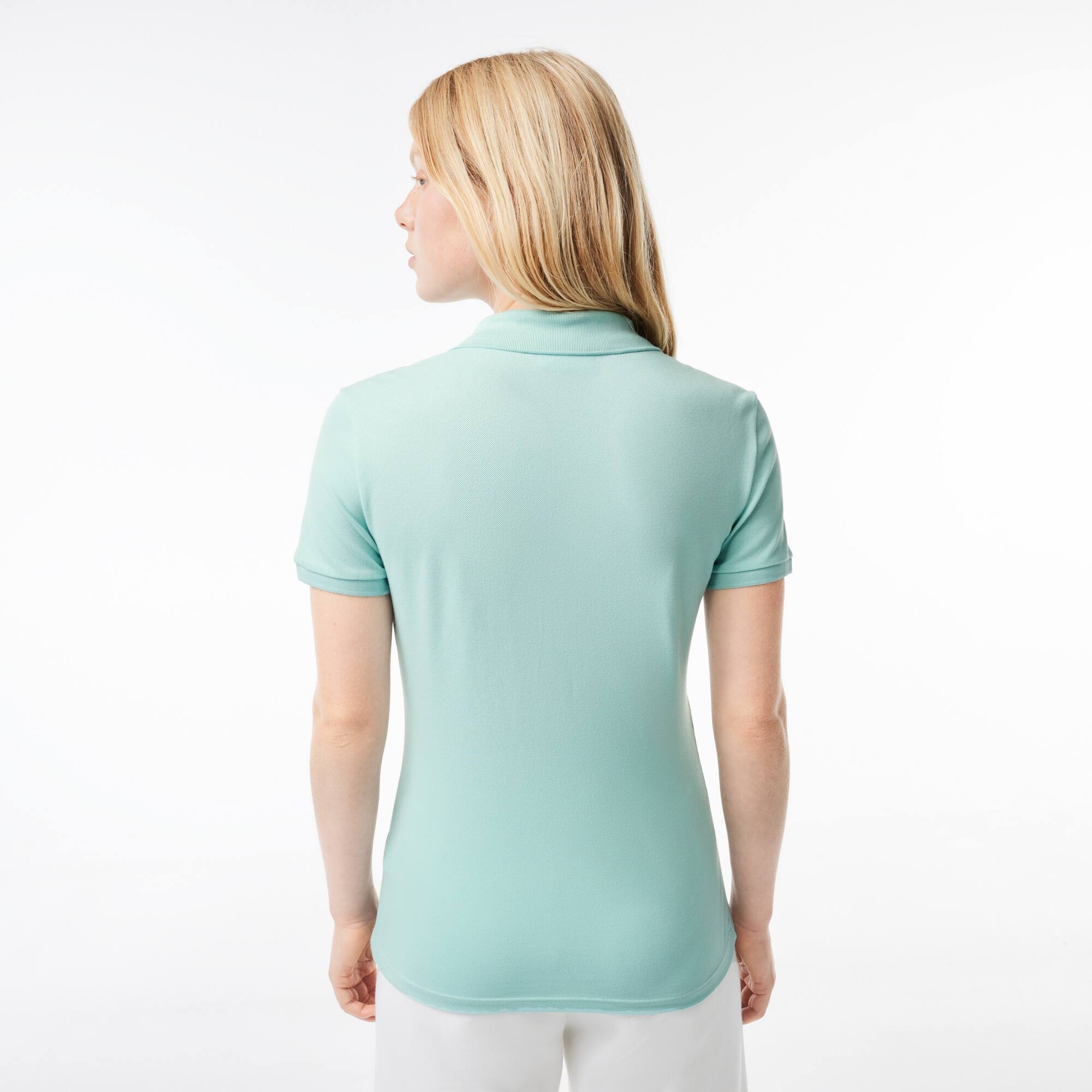 Slim Fit Damen LACOSTE Poloshirt aus Stretch-Baumwoll-Piqué Kurze Ärmel - Grün - Lacoste - Damen