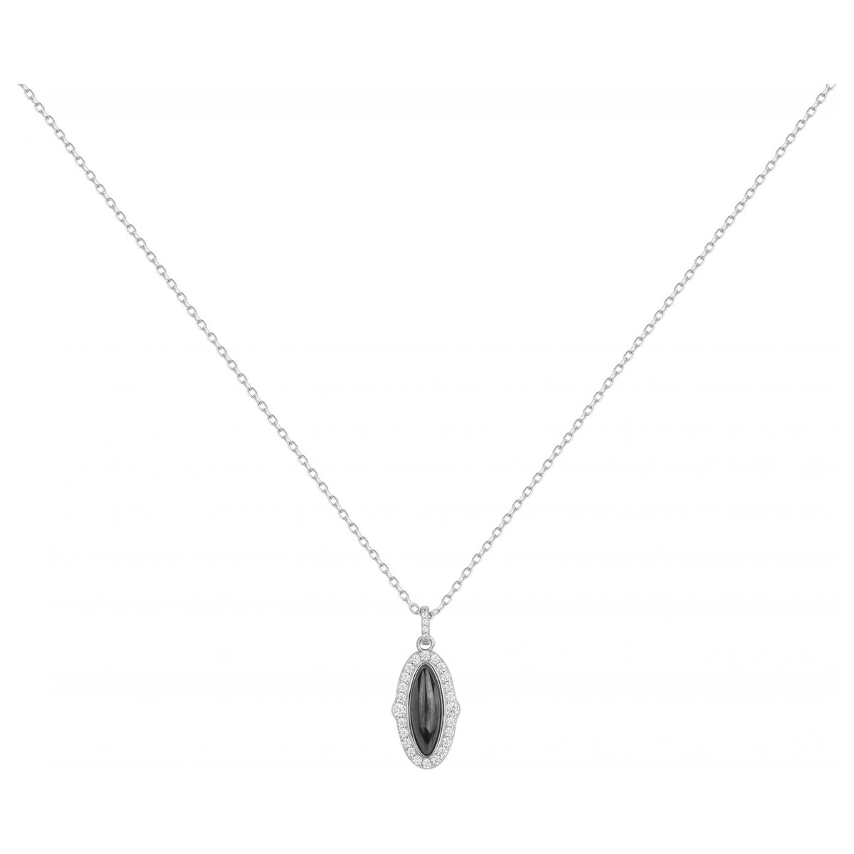 Collier mono-motif en Argent avec oxyde de zirconium blanc
