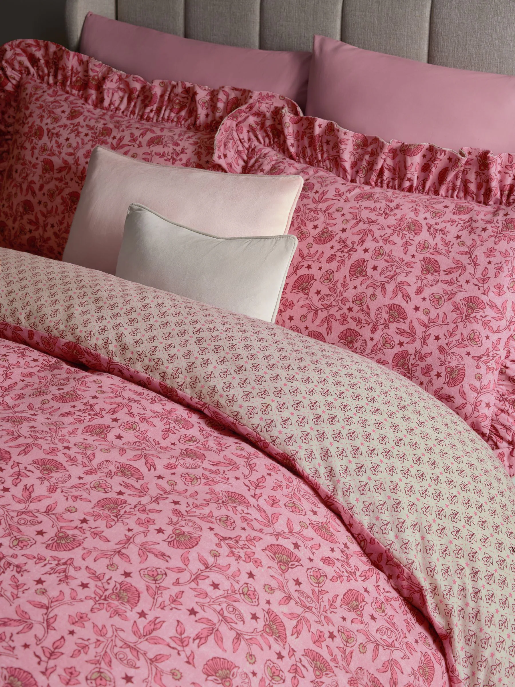 Supersoft 100% Brushed Cotton Frill Duvet Cover and Pillowcase Set