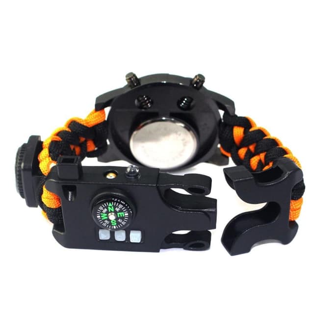 Survival Paracord Armbåndsur Lys Kompas