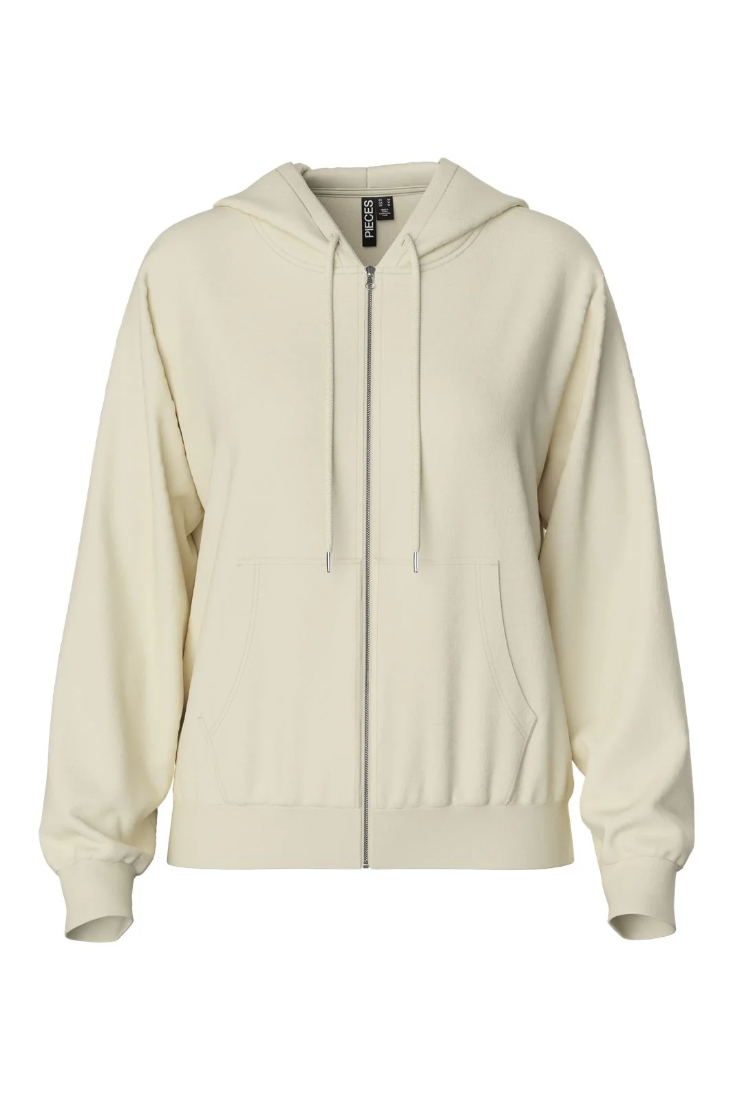 Pieces Pcchilli Ls Zip Hoodie 4626556 white pepper