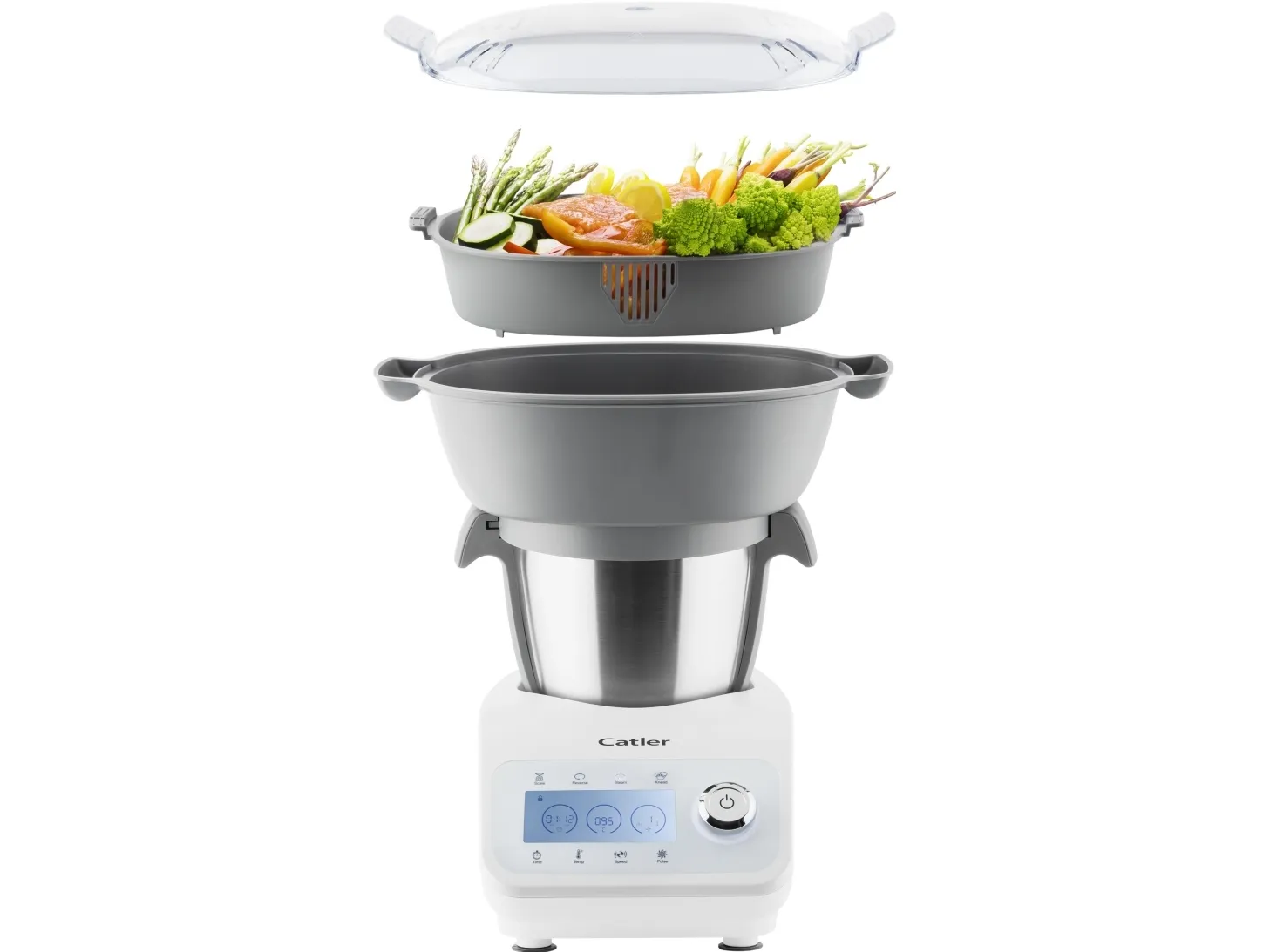 Catler TC 8010, 2,5 L, Rustfrit stål, Hvid, Dreje, Berøring, 0,95 m, 37 - 120 °C, Rustfrit stål
