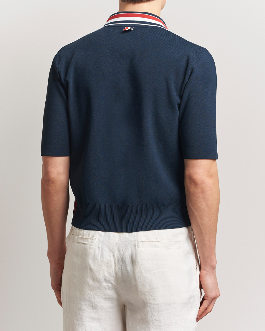 Thom Browne Needle Stitch Tennis Polo Navy