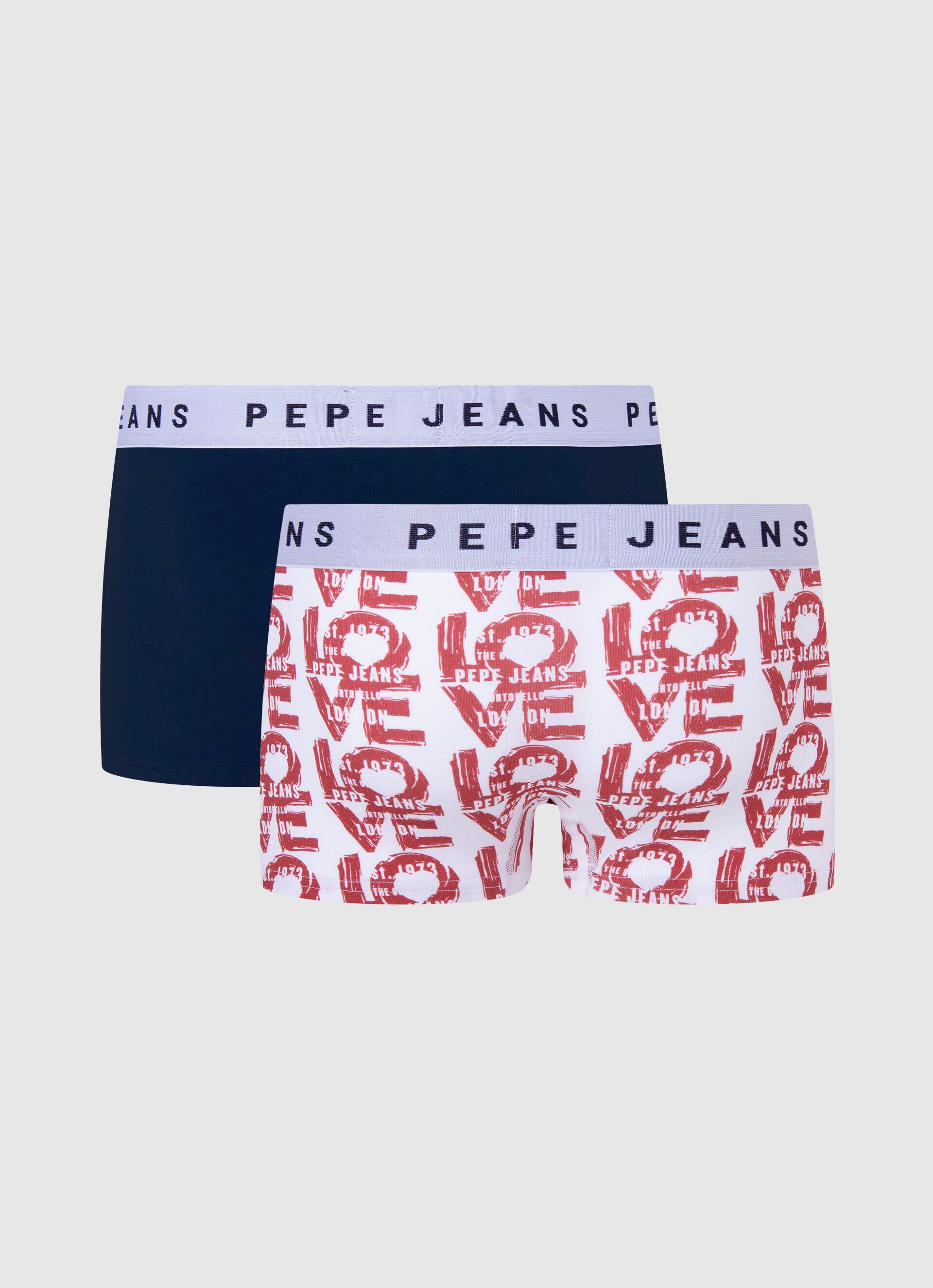 Conjunto de 2 cuecas boxer de algodão elástico - multicoloridas