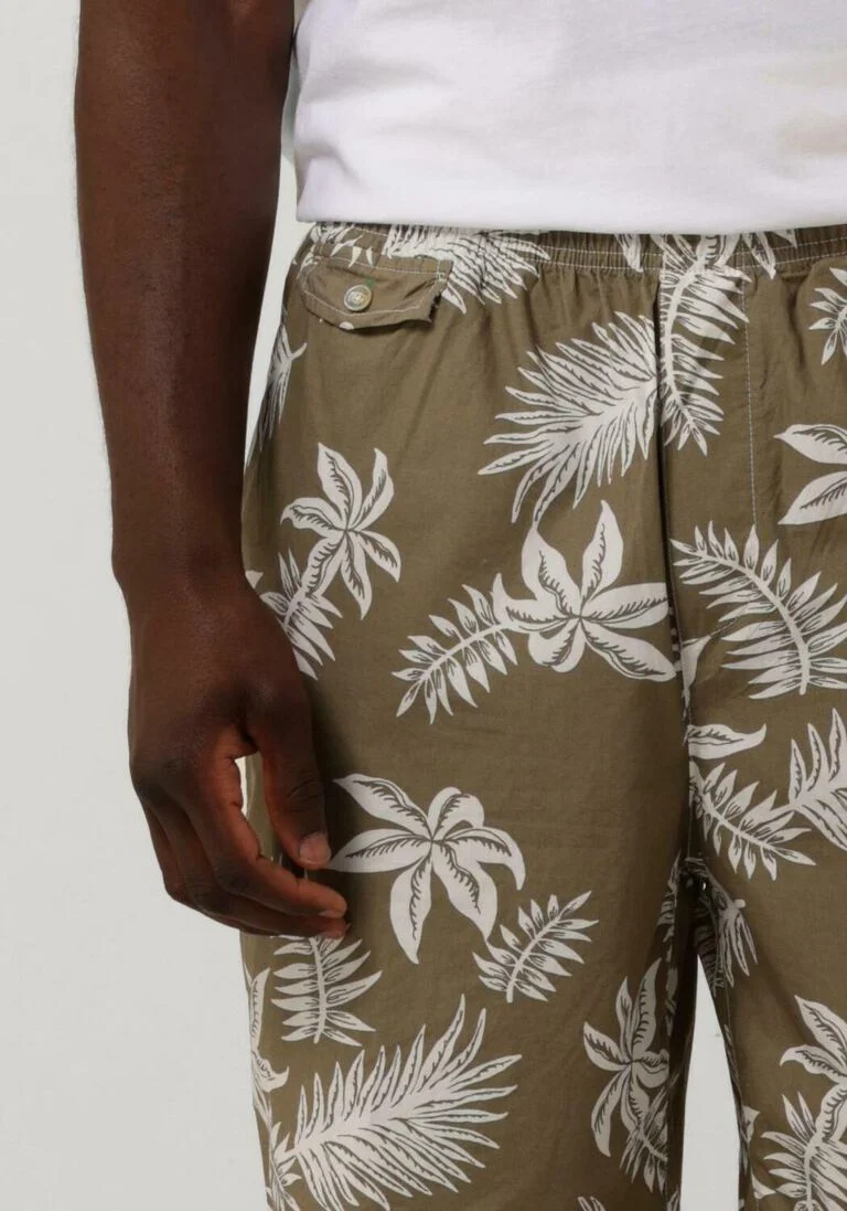 SCOTCH & SODA khaki scotch & soda korte broek seasonal relaxed straight - printed poplin bermuda