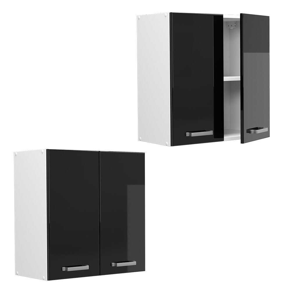 Vicco Hängeschrank Küchenschrank R-Line Solid Weiß Schwarz 60 cm modern