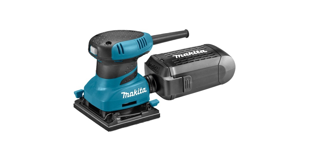 Makita230 V Vlakschuurmachine BO4555K  (Blauw/zwart, In Koffer)