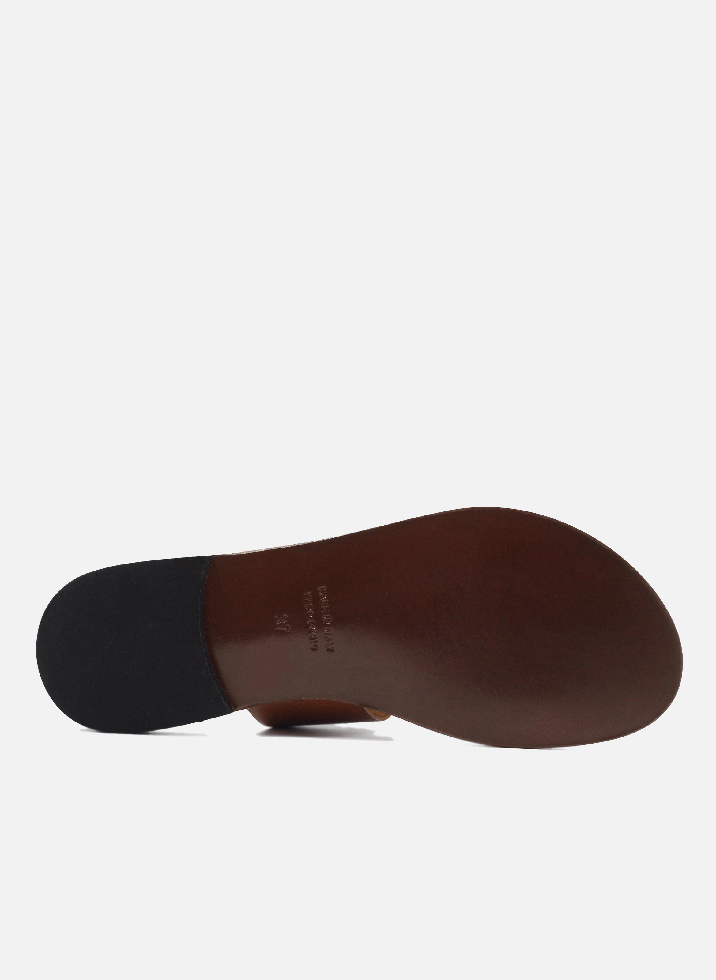 Sandales boucle cuir lisse | Marron