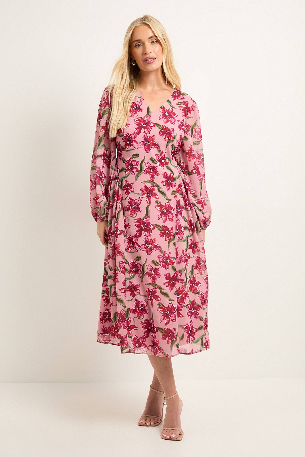 Wallis Robe Midi à Détails de Coutures Florales Petite