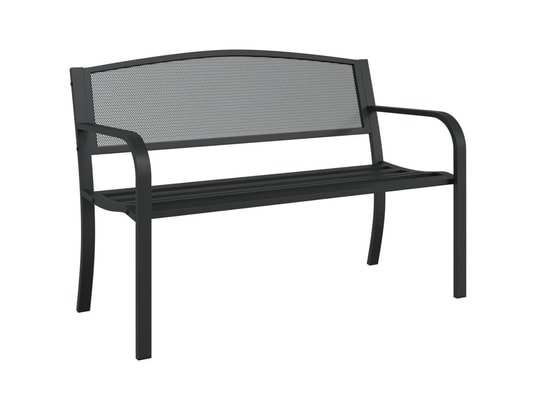 VIDAXL - Banc de jardin 119 cm noir acier