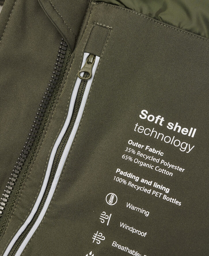 Knowledge Cotton Apparel Climate shell jacket - GRS/Vegan Grøn