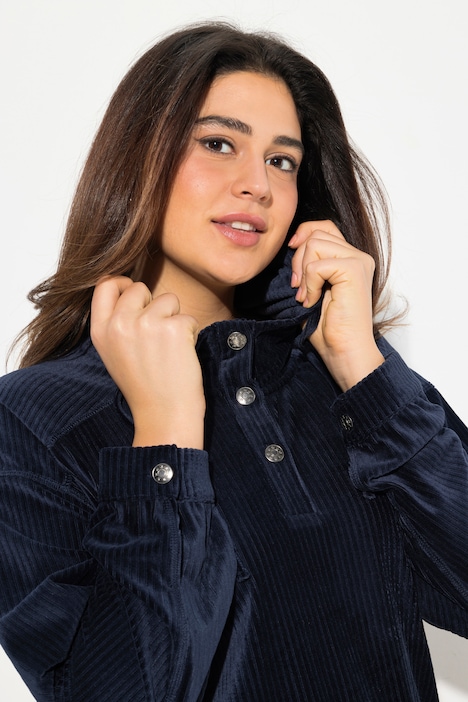 Cord-Hoodie, Oversized, Kapuze, Langarm, Gummisaum