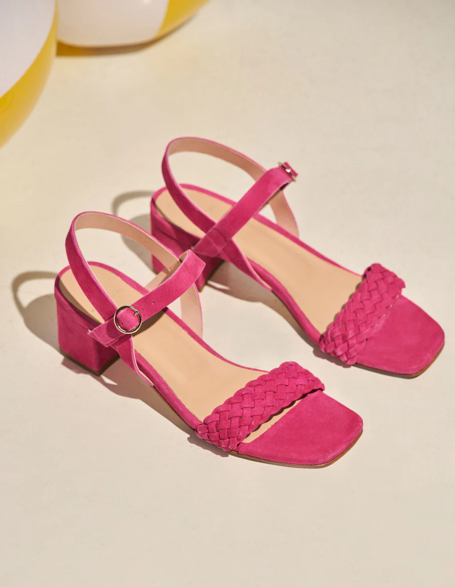 Sandales à talons Victoria M - Suède fuchsia