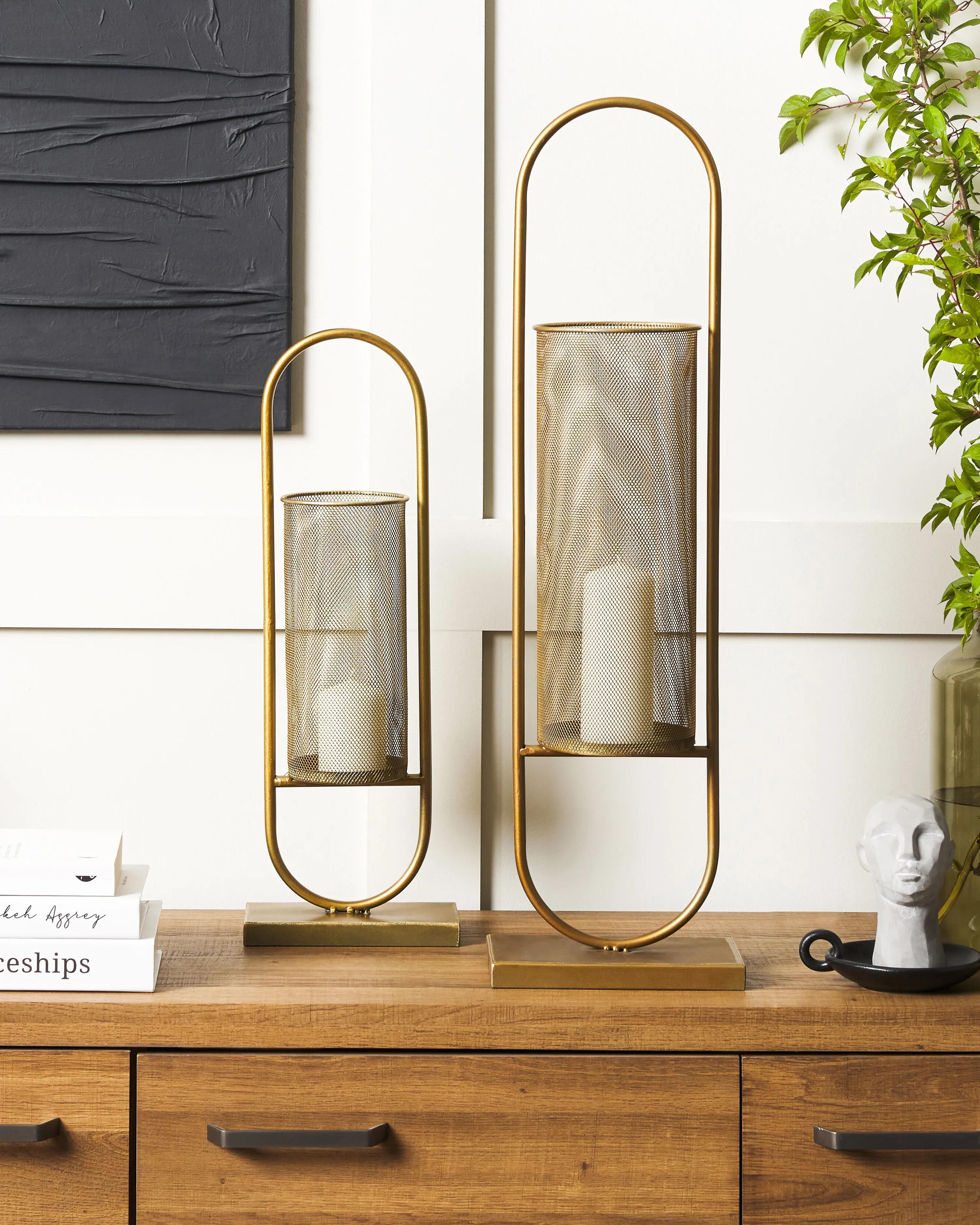 Kaarshouder BOHOL Metaal 53 cm Goud