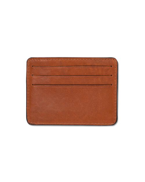 porte-cartes en cuir marron avec blocage RFID
