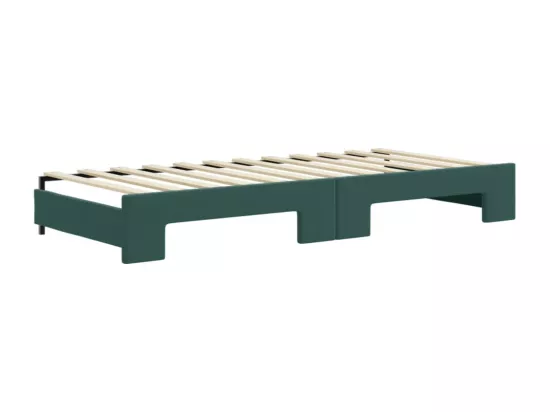 Lit de jour avec lit gigogne vert foncé 90x200 cm velours