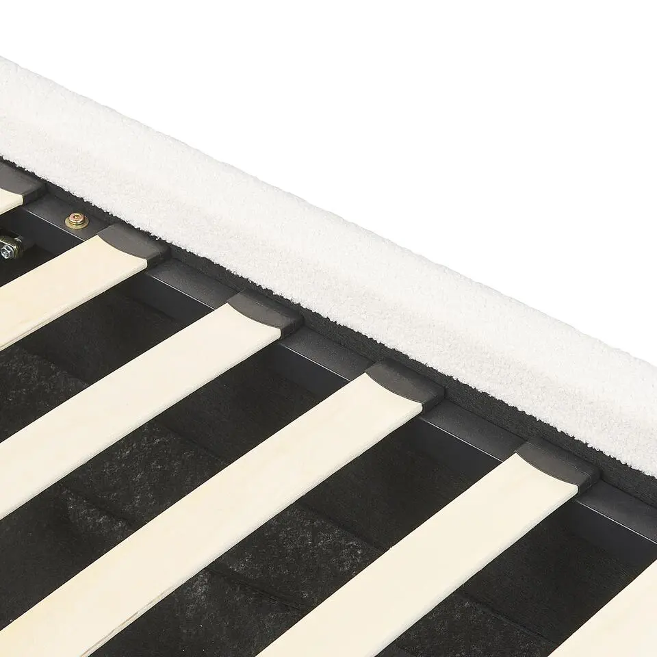 BLAGNAC - Bed met opbergruimte - Wit - 160 x 200 cm - Bouclé