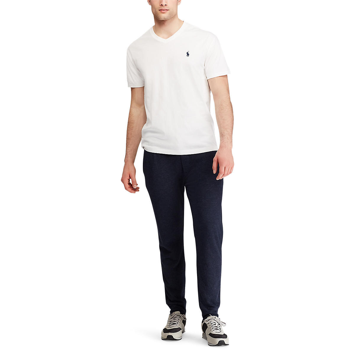 Camiseta POLO RALPH LAUREN com decote em V em malha de algodão.