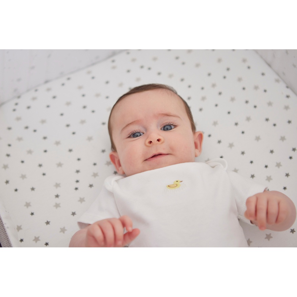 Baby Elegance 95x45cm Jersey Grau Sternen-Bettlaken