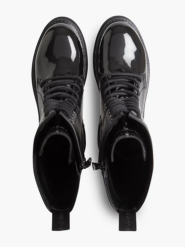 Botas de couro com salto plataforma