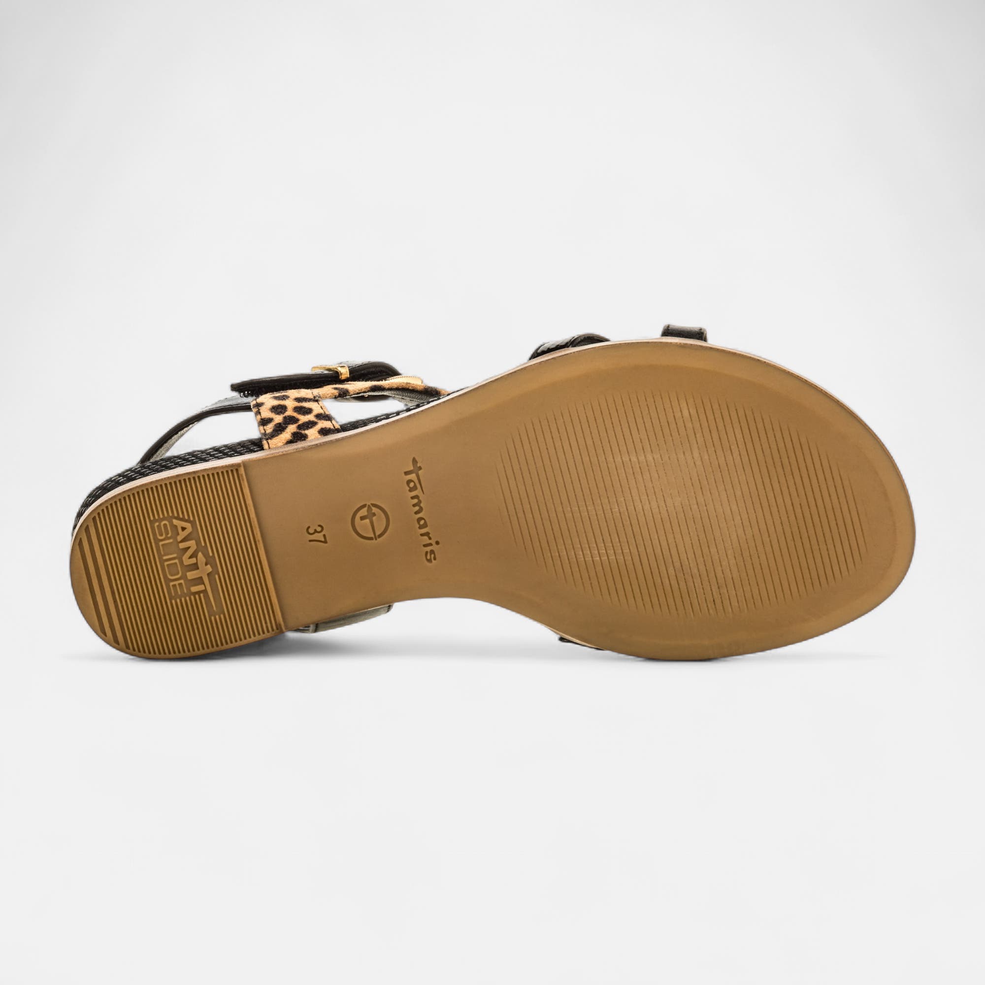 Sandales Femme en cuir noir