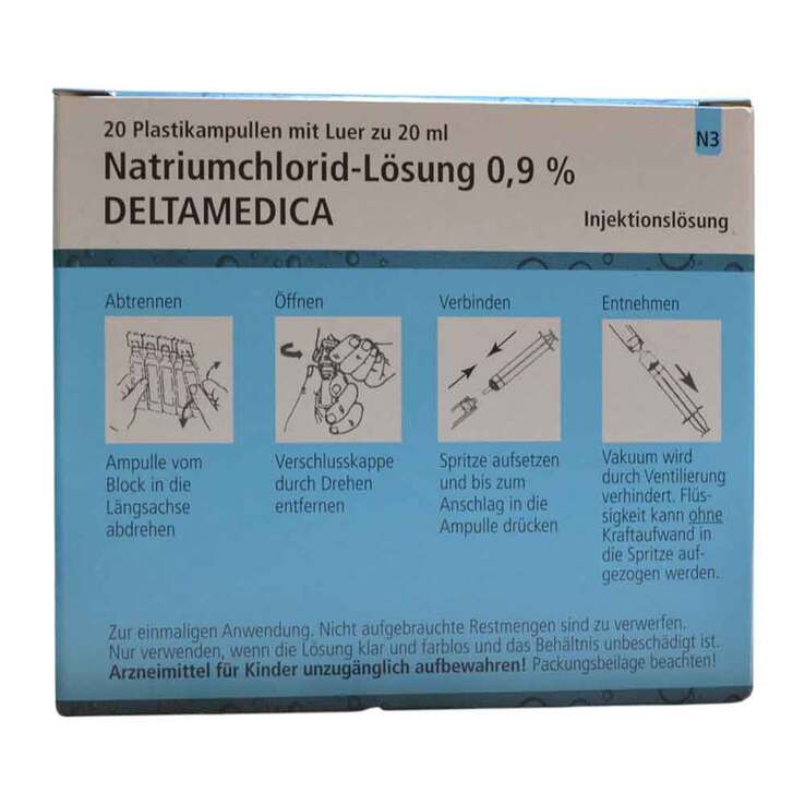 Natriumchlorid-Lösung 0,9% Deltamedica Luer Pl., 20X20 ml