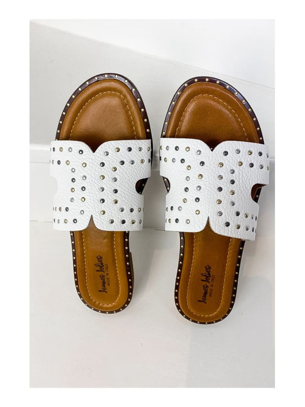 Jeunes et Jolies - Mules cuir Tenerife Blanches