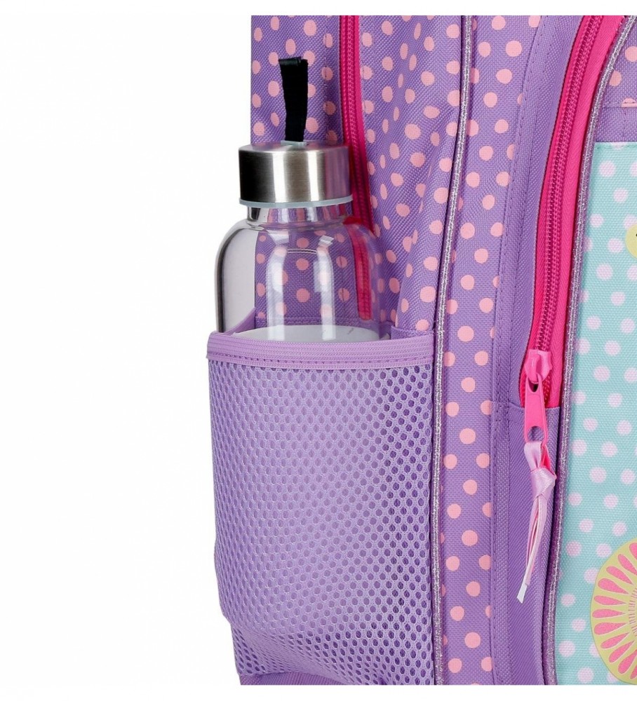 Mochila Disney Minnie Hoje é o meu dia com carrinho 28 cm lilás