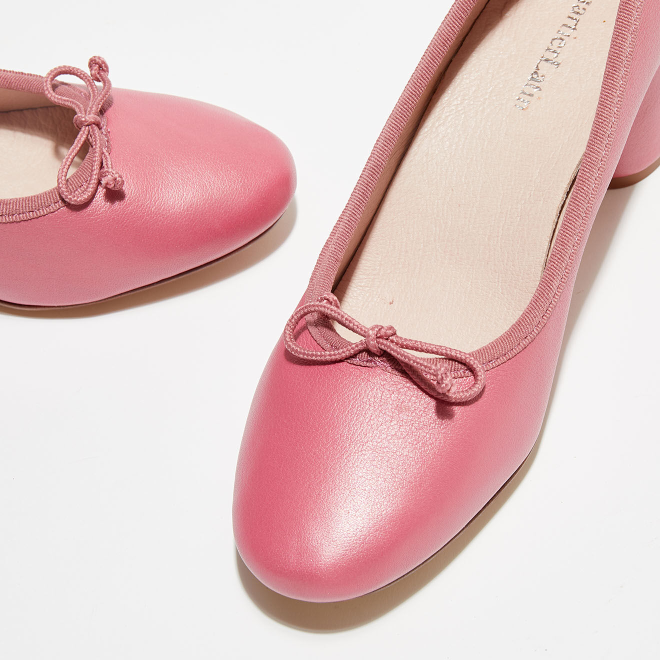 Quartier Latin Ballerines en Cuir Lisse Charlie roses - Talon 6 cm