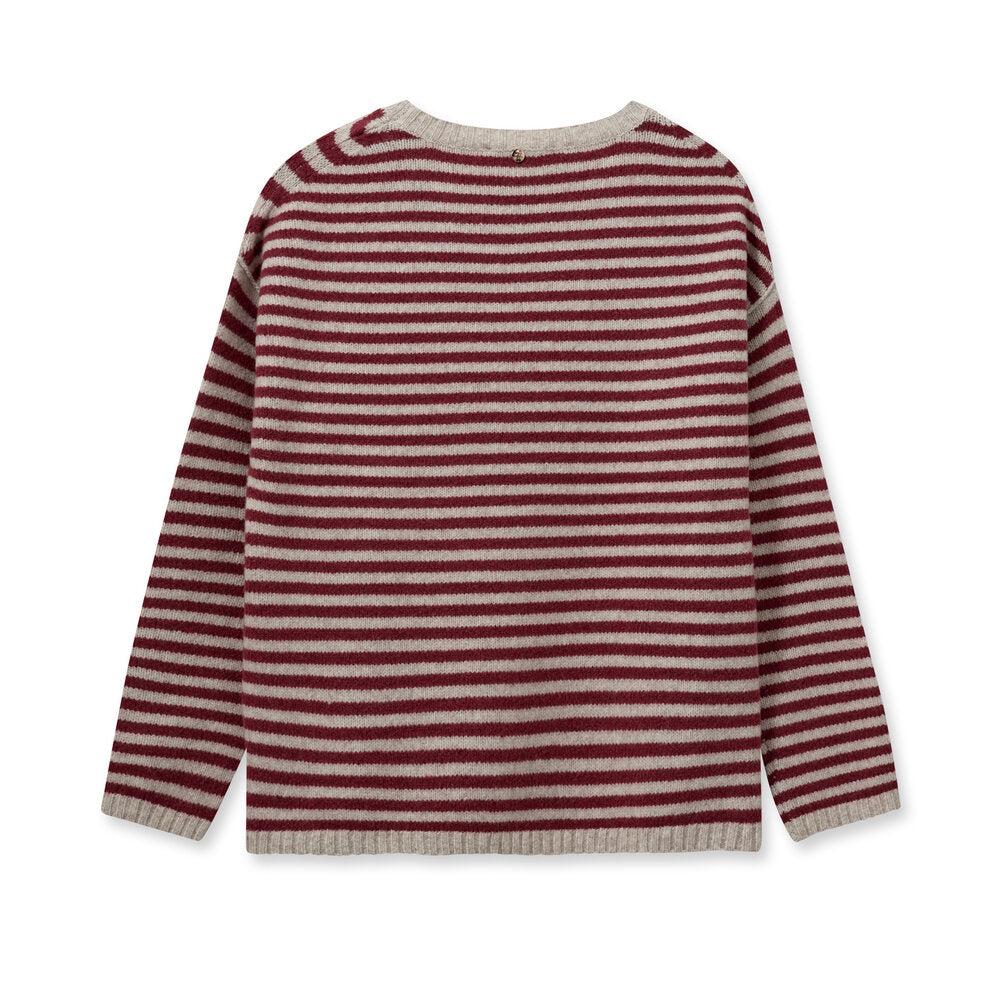 Mos Mosh  Khai Stripe striktrøje - Garnet