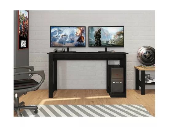 Bureau Gamer Noir Support UC L 136 H 75 P 54 cm