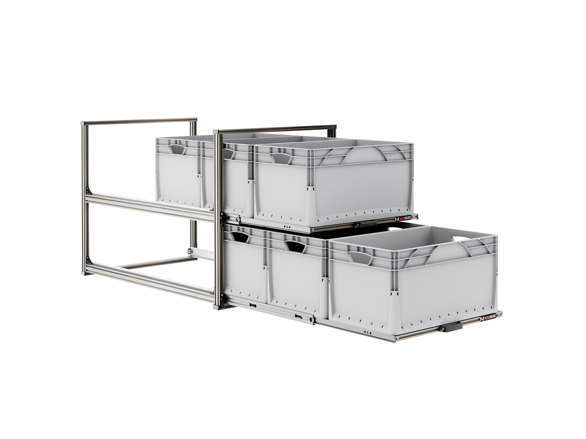 Nova Racks Serie V  2 Levels schuifopbergsysteem - 60x120x75 cm