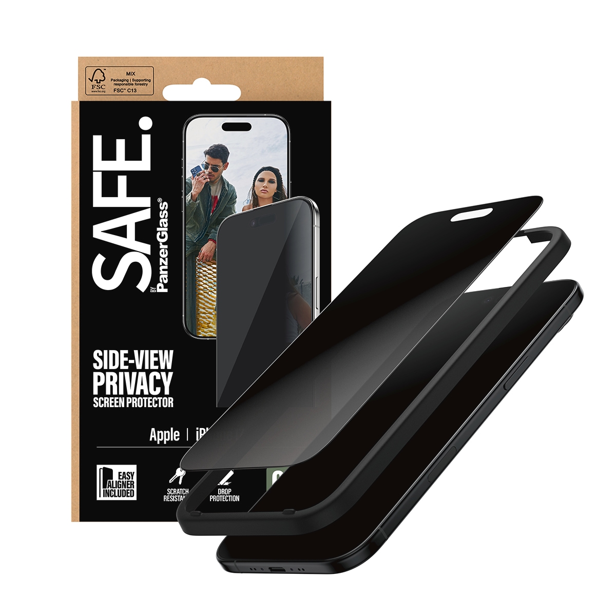 SAFE by PanzerGlass Displayschutzglas »Side-View Privacy Screen Protector« für Apple iPhone Air Displayschutzfolie, Schutzfolie, Bildschirmschutz, kratz- & stossfest