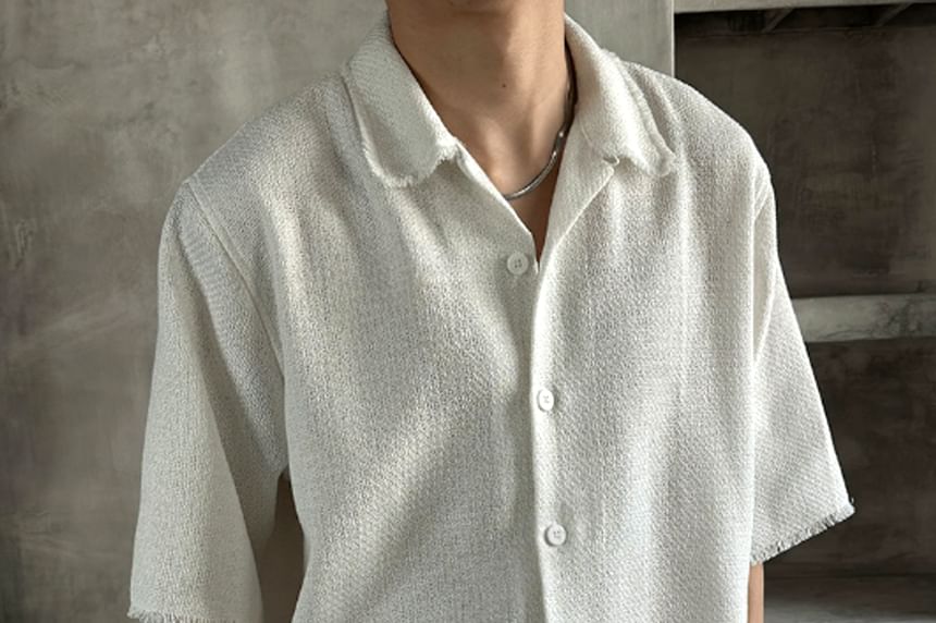 SeoulPop - Unisex Tweed Shirt met Korte Mouwen