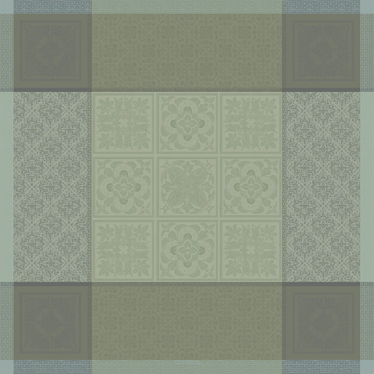 Nappe pur lin vert 174X364 Garnier Thiebaut