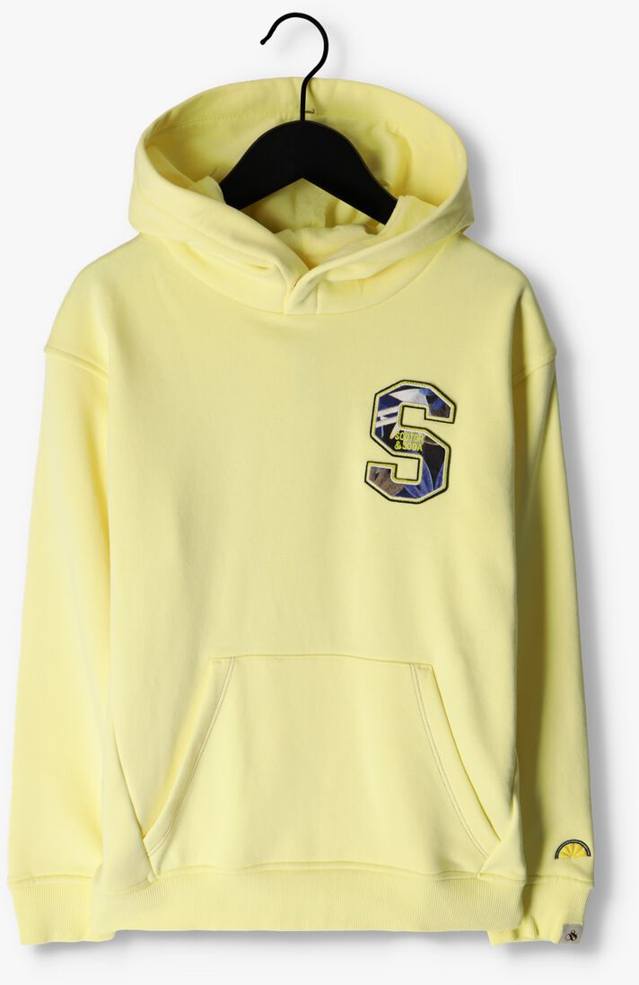 SCOTCH & SODA gele scotch & soda trui oversized fit towelling badge hoodie