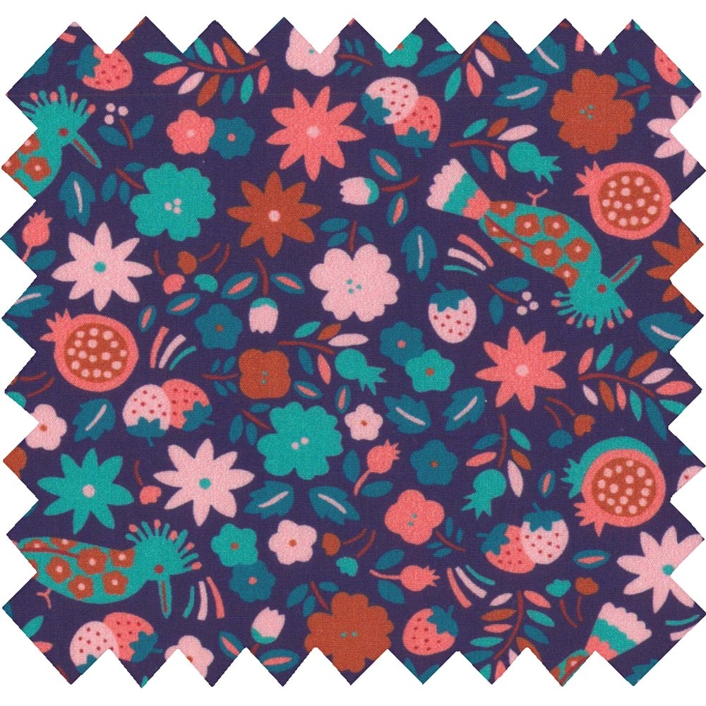 Tissu Coton Au Mètre Huppette Fleurie