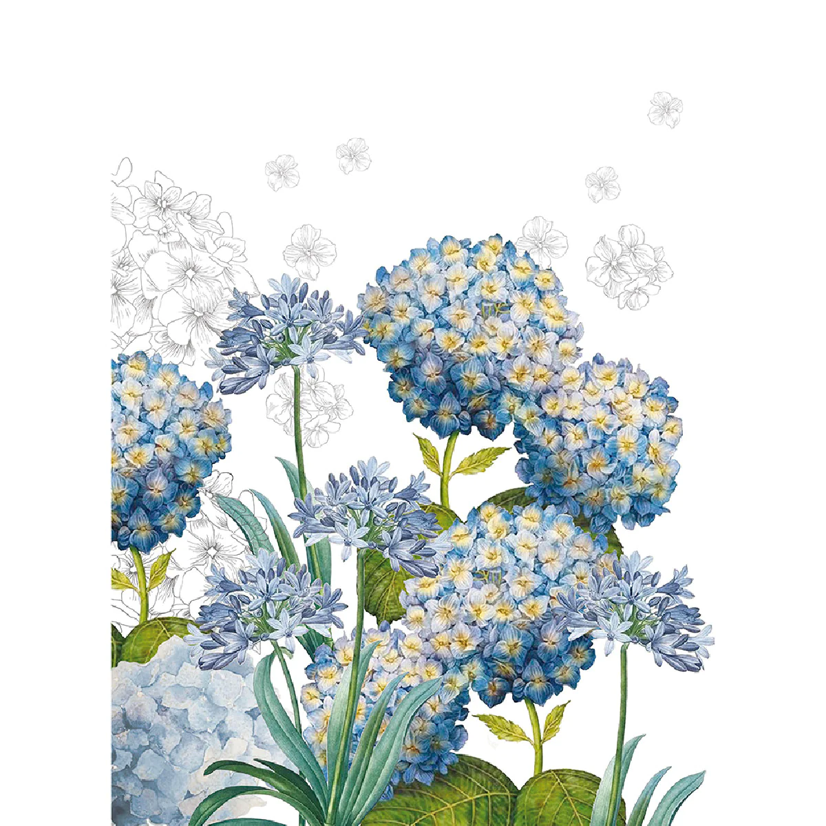Torchon métis lin & coton bleu 50x70 Garnier Thiebaut