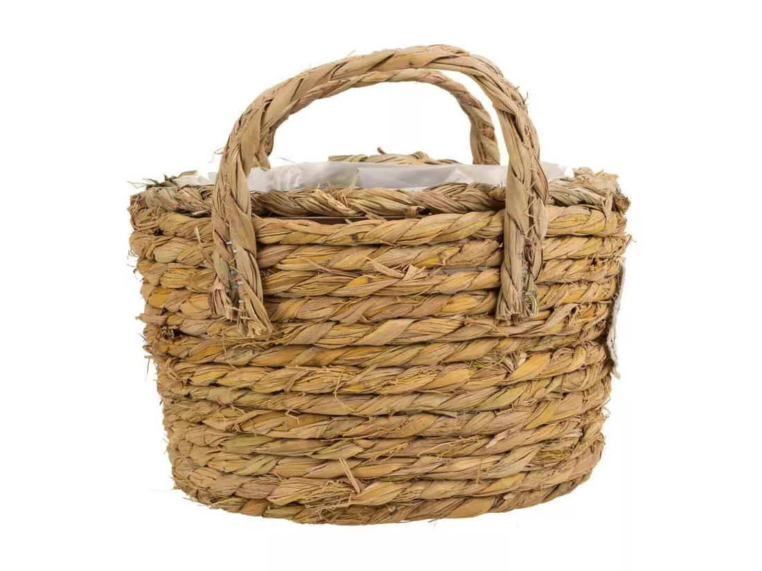 Panier en corde tressée marron d21x13h