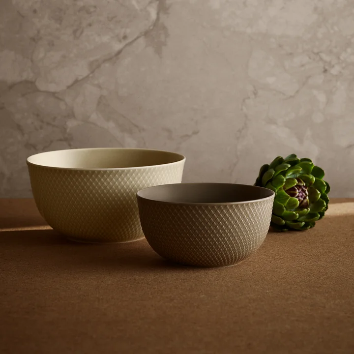 Lyngby Porcelæn - Rhombe Schale Ø 22 cm, marble