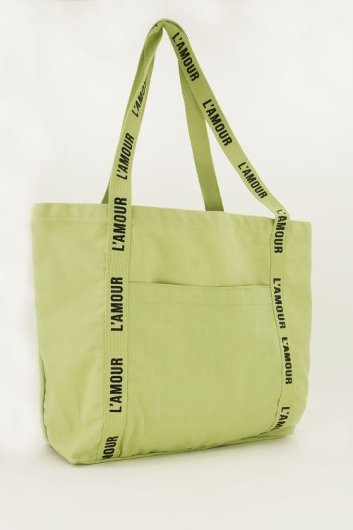 Mint groene shopper linnen l'amour