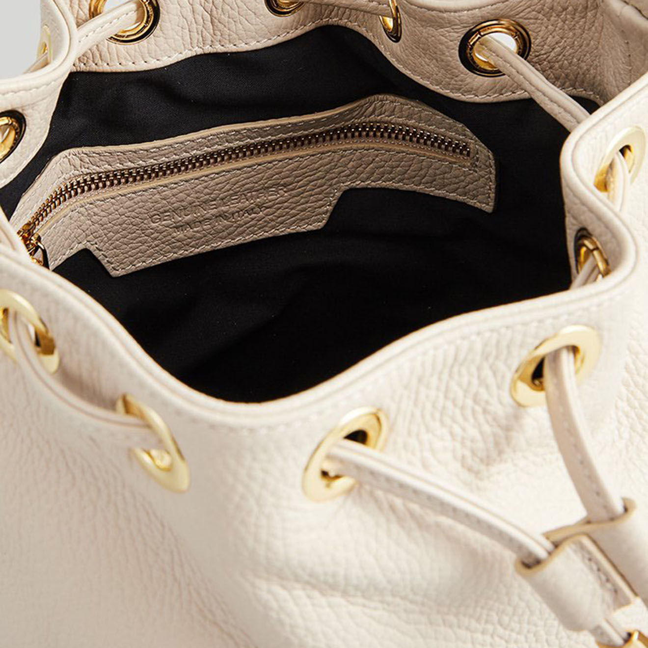 Christian Laurier Sac seau en Cuir Kate blanc cassé - 38x22x17 cm