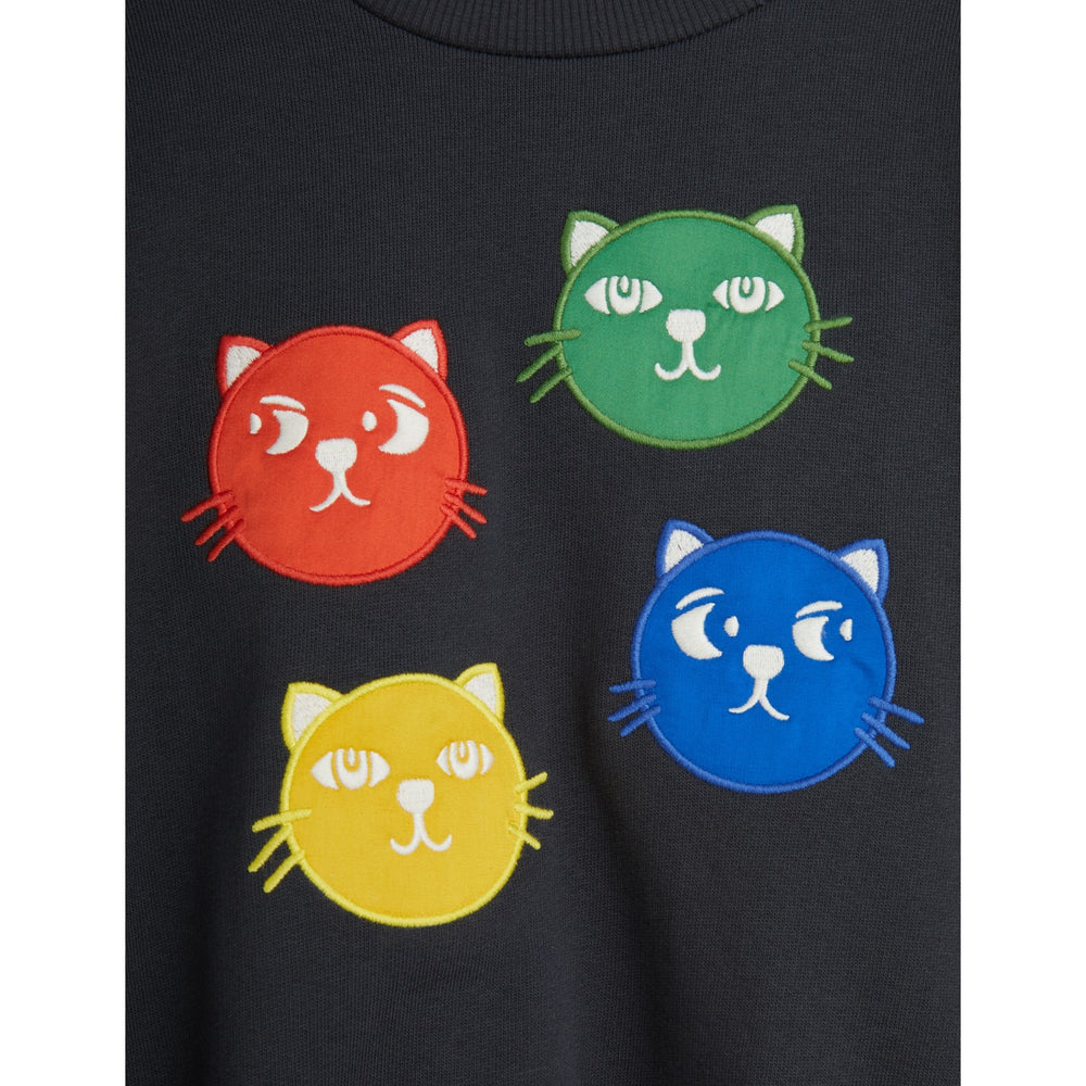 Køb Mini Rodini Black Cool Cats Application Sweatshirt