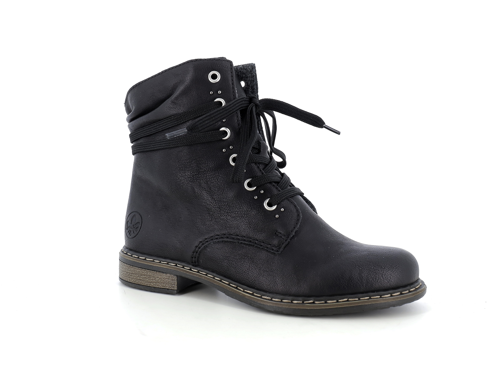 Rieker-71218 Synthétique Noir