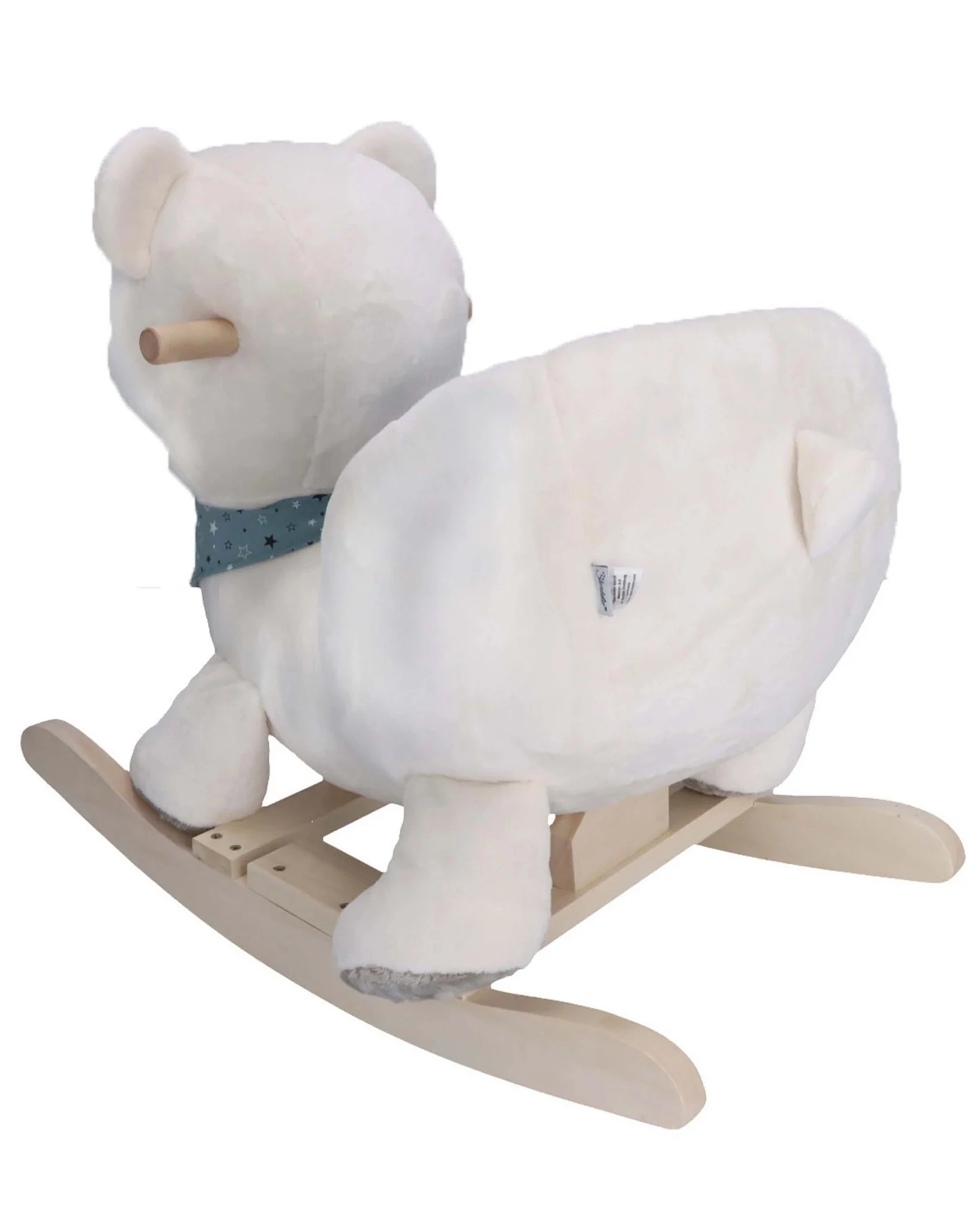 Schaukeltier ELIA EISBÄR (67x36x51) in ecru/türkis