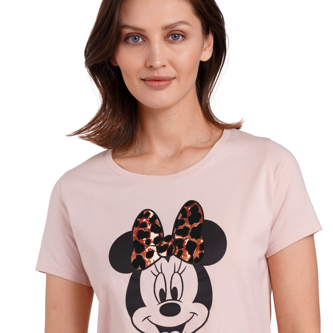 Gina Benotti Minnie Maus T-Shirt mit Flock-Print zartrosa