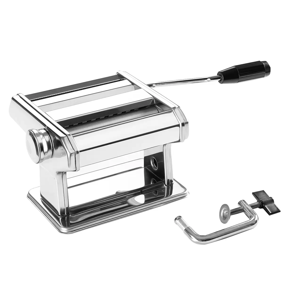 Nudelmaschine mit Handkrbel Silber