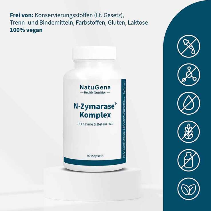 N-Zymarase Komplex Enzyme + Betain HCL Kapseln, 90 St