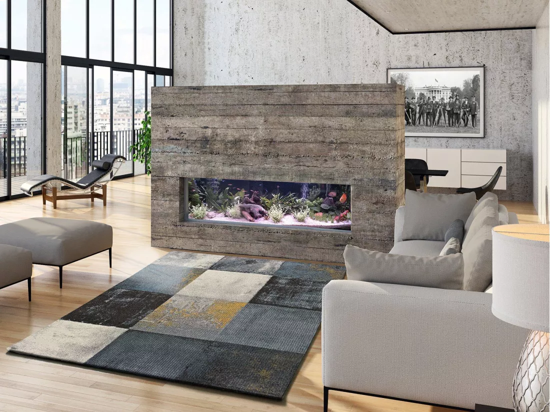 Tapis intérieur - géométrique - gris - 133 x 190 cm - ADRA